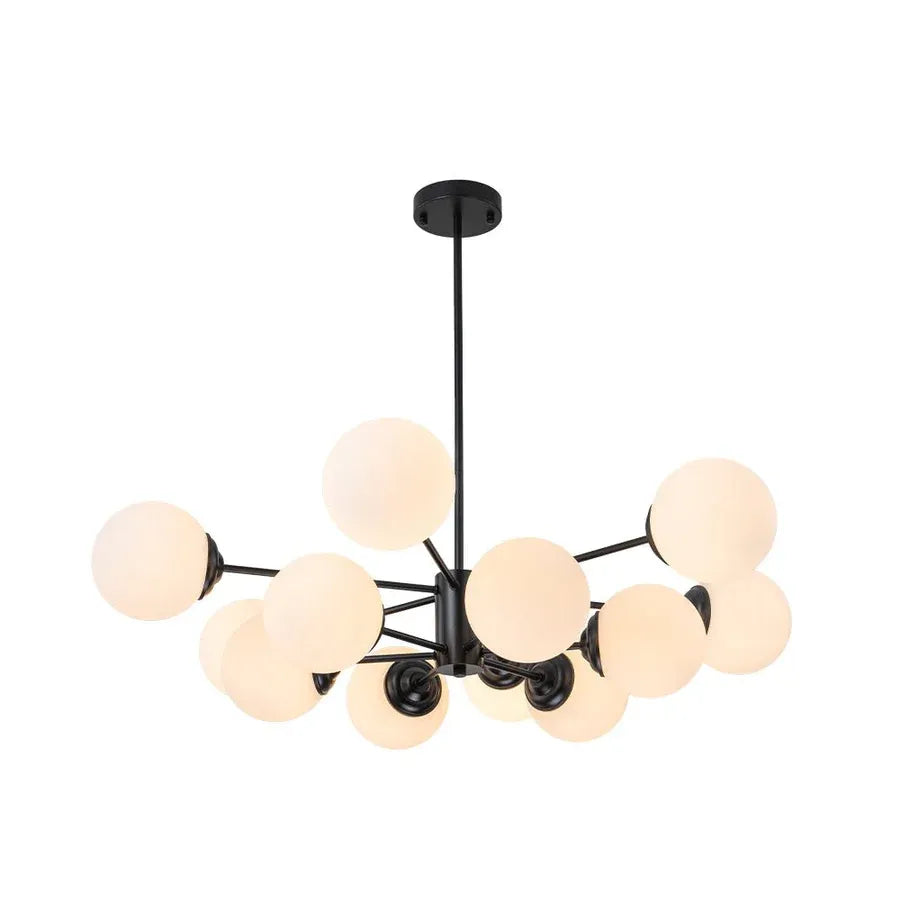 6/8/12-Light Two-Tier Sputnik Opal Globe Chandelier