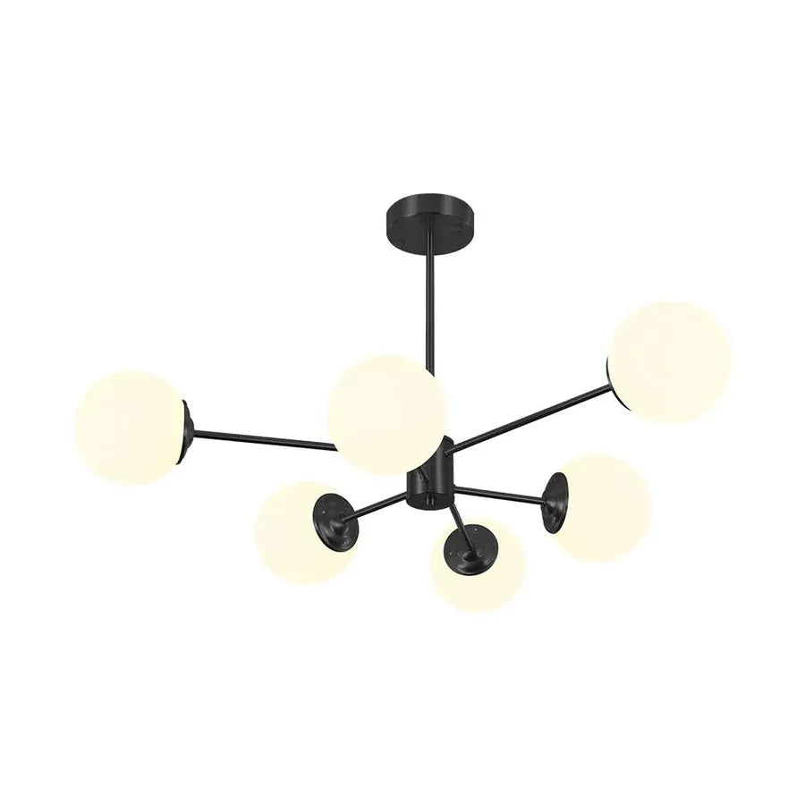 6/8/12-Light Two-Tier Sputnik Opal Globe Chandelier