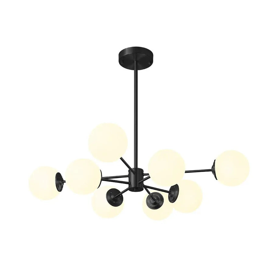 6/8/12-Light Two-Tier Sputnik Opal Globe Chandelier