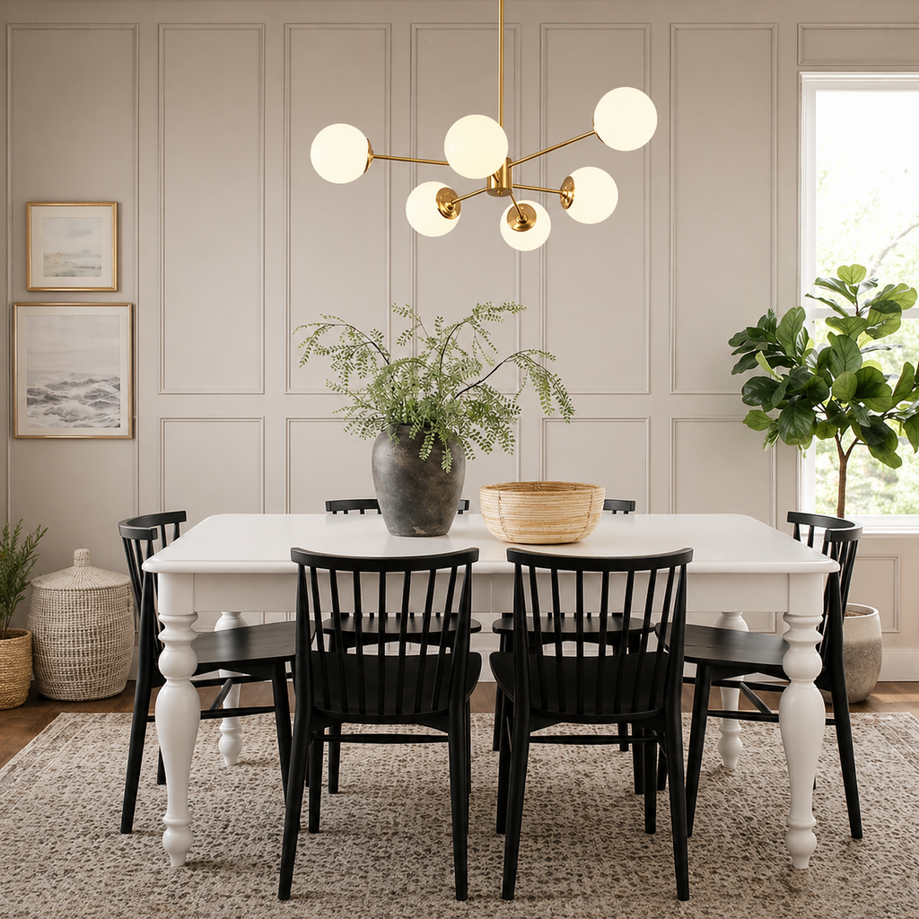 6/8/12-Light Two-Tier Sputnik Opal Globe Chandelier