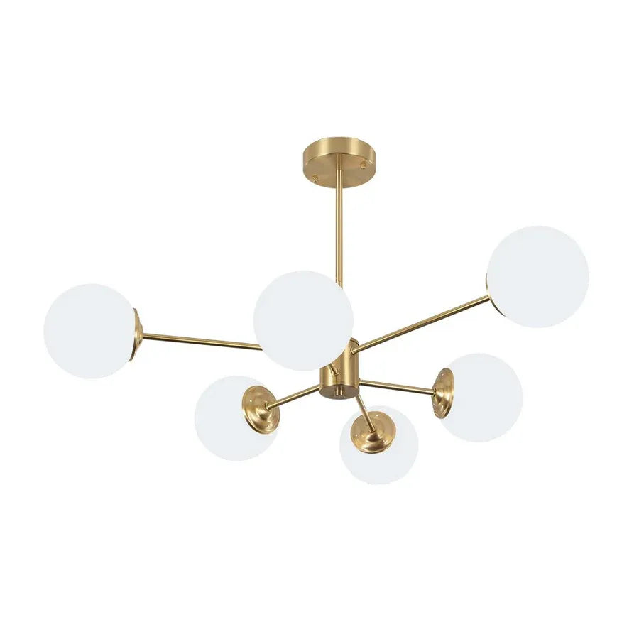 6/8/12-Light Two-Tier Sputnik Opal Globe Chandelier