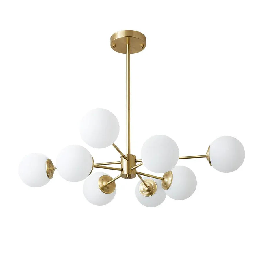 6/8/12-Light Two-Tier Sputnik Opal Globe Chandelier
