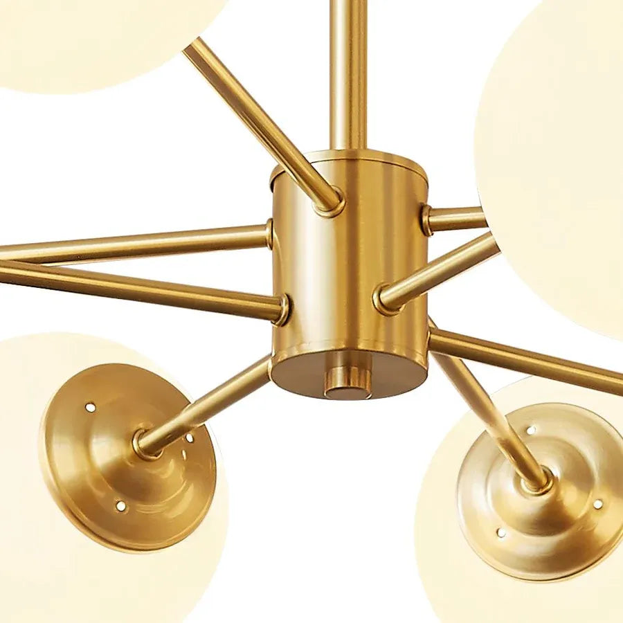 6/8/12-Light Two-Tier Sputnik Opal Globe Chandelier