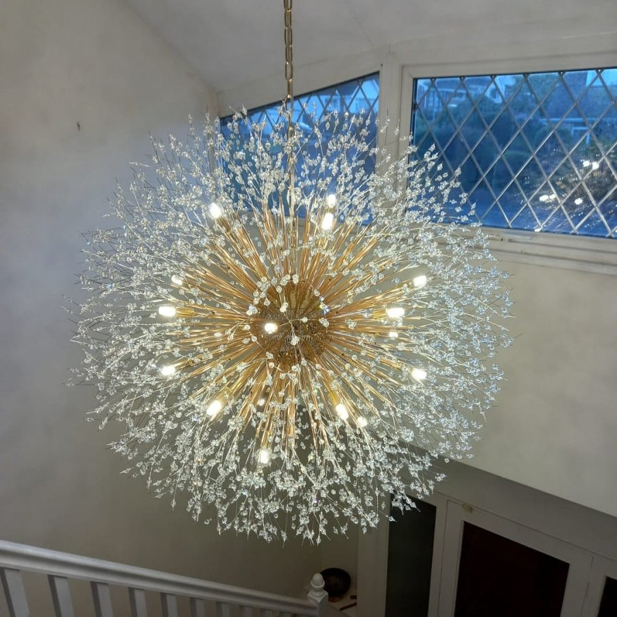 Sputnik-Kronleuchter „Feuerwerk“ mit 20 Lichtquellen