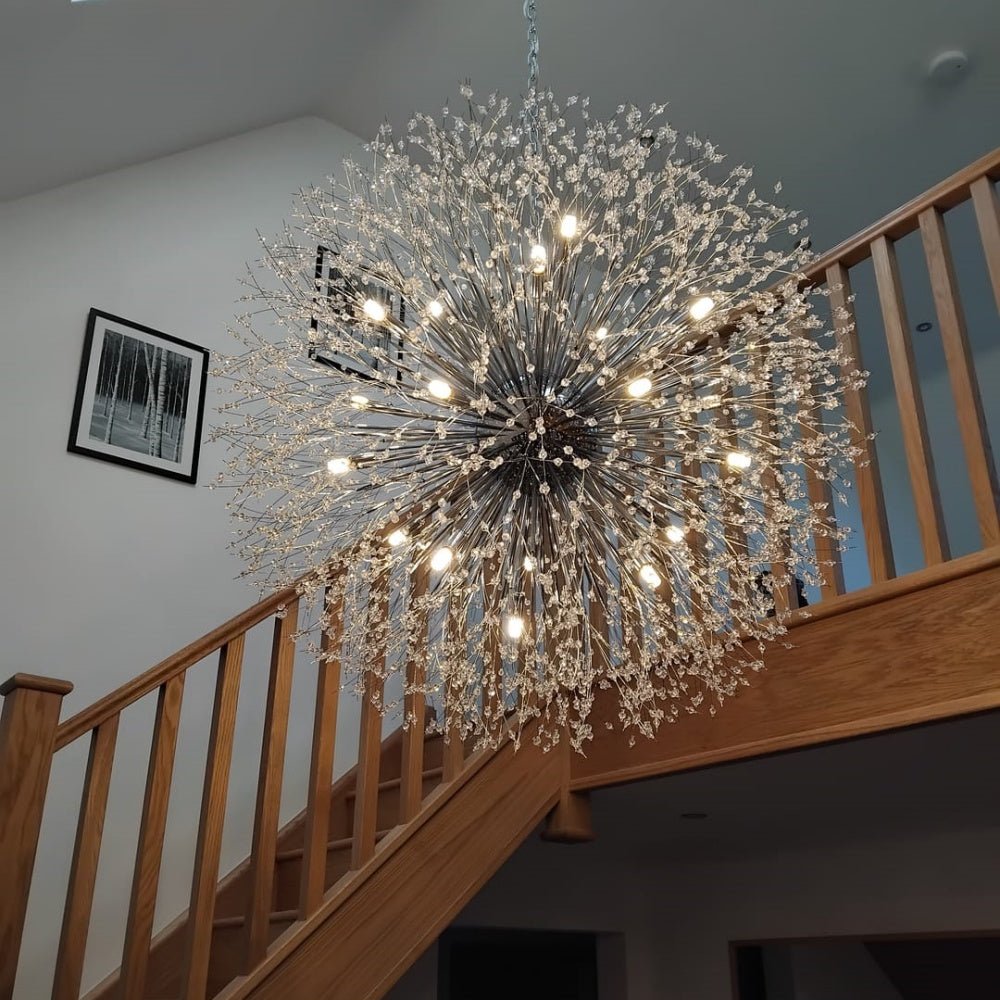 Sputnik-Kronleuchter „Feuerwerk“ mit 20 Lichtquellen