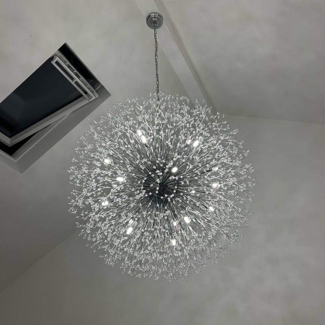 Sputnik-Kronleuchter „Feuerwerk“ mit 20 Lichtquellen